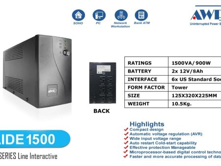 Awp Wise (AID1500) 1500va   900w UPS Fashion