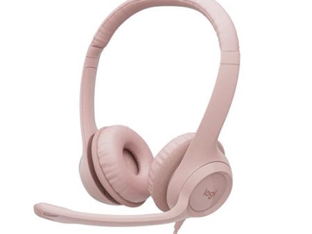 Logitech H390 USB Computer Headset with Noise-Cancelling Microphone (OFF WHITE   ROSE) Hot on Sale