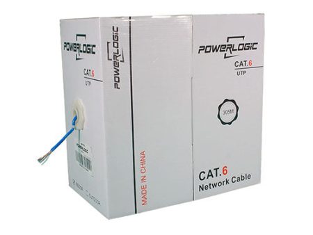 PowerLogic Cat6e Indoor 305m UTP Lan Cable Copper Clad 24AWG .45 CCA Blue Online Sale