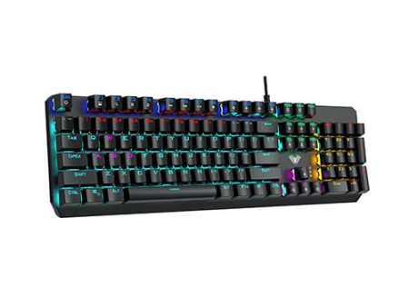 Aula F2066-II Metal Panel RGB Backlight USB Wired Gaming Mechanical Keyboard For Sale