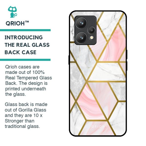 Geometrical Marble Glass Case for Realme 9 For Sale