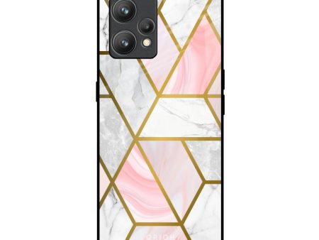 Geometrical Marble Glass Case for Realme 9 For Sale