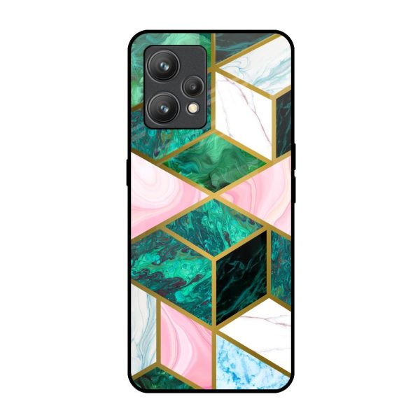 Seamless Green Marble Glass Case for Realme 9 Online Sale