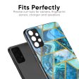 Turquoise Geometrical Marble Glass Case for Realme 9 Hot on Sale