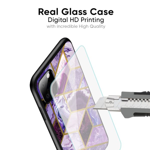 Purple Rhombus Marble Glass Case for Realme 9 For Sale