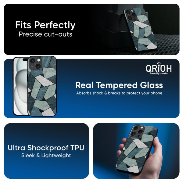 Abstact Tiles Glass Case for iPhone 16 Plus For Discount