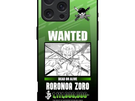 Zoro Wanted Glass Case for iPhone 16 Pro Max Online Hot Sale