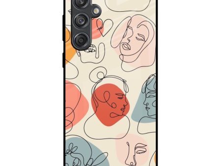 Abstract Faces Glass Case for Samsung Galaxy M55 5G Online now