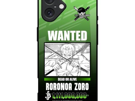 Zoro Wanted Glass Case for iPhone 16 Plus Online now