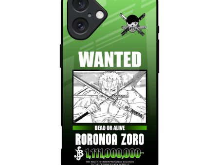 Zoro Wanted Glass Case for iPhone 16 Cheap