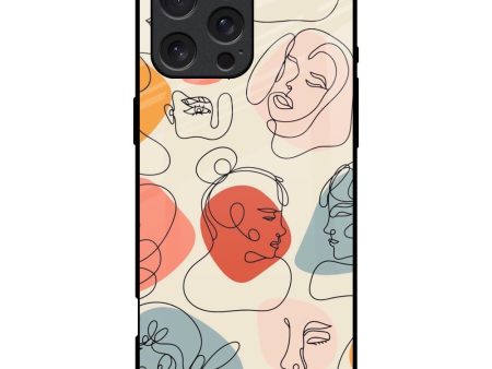 Abstract Faces Glass Case for iPhone 16 Pro Max on Sale