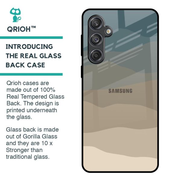 Abstract Mountain Pattern Glass Case for Samsung Galaxy M55 5G For Cheap