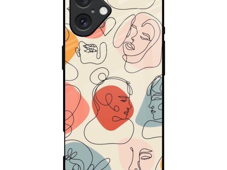 Abstract Faces Glass Case for iPhone 16 Plus Online now