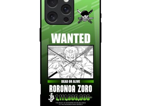 Zoro Wanted Glass Case for iPhone 16 Pro Discount