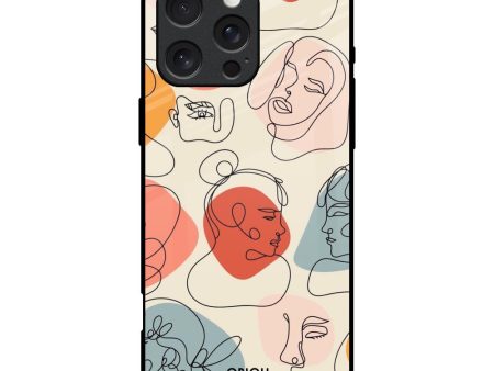 Abstract Faces Glass Case for iPhone 16 Pro Cheap